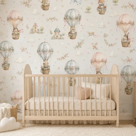 Little Balloon Voyage Collection – Seamless Nursery Pattern & Motif Set for Baby Textiles, Wallpaper, Packaging & Gifts