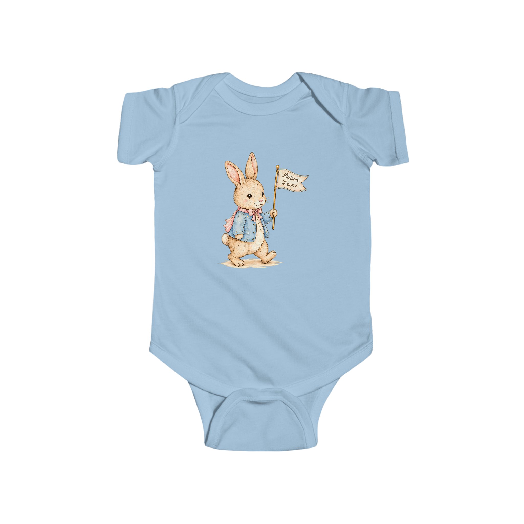 Vintage Bunny Baby Bodysuit — Cute Peter Rabbit-Inspired Infant Onesie - Image 4