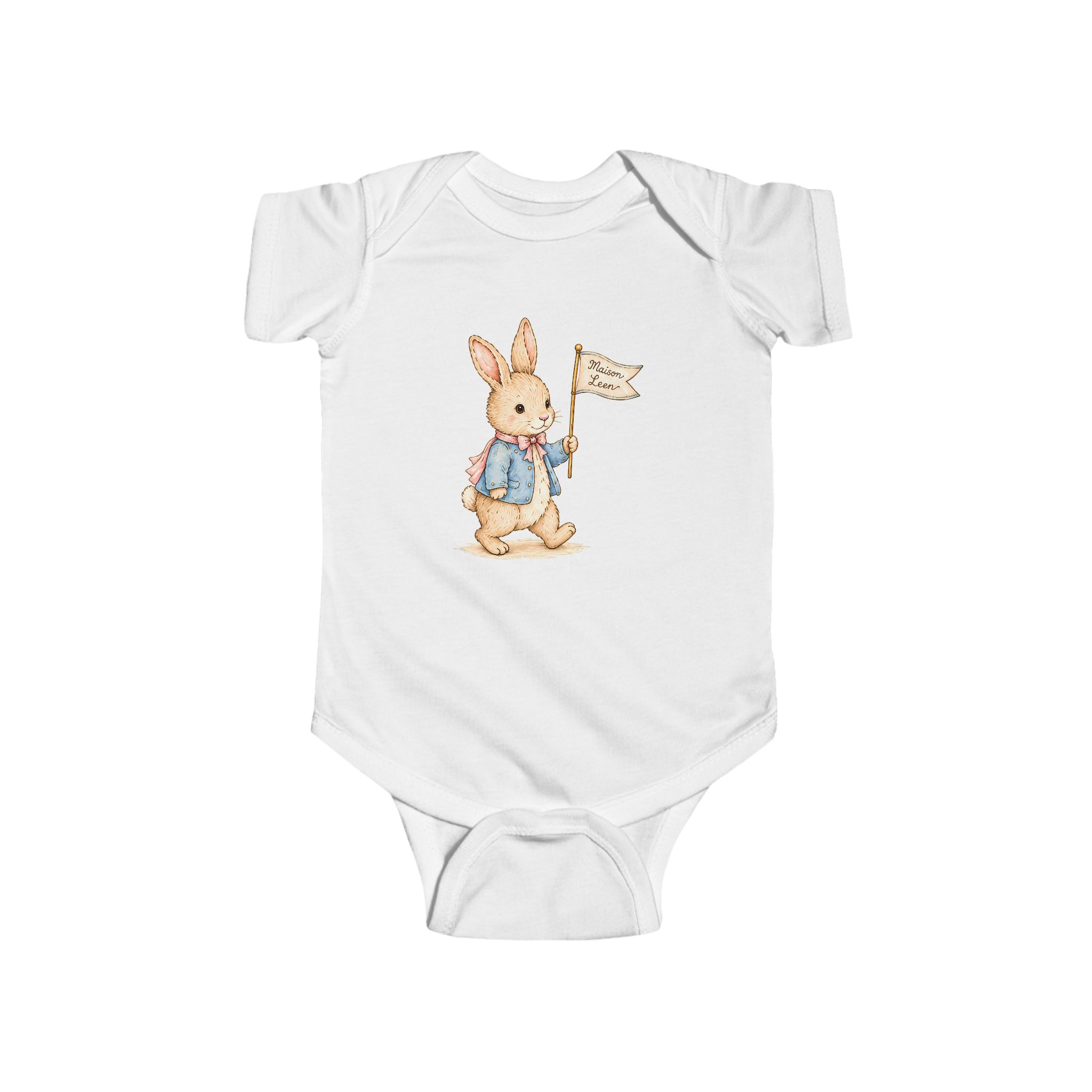 Vintage Bunny Baby Bodysuit — Cute Peter Rabbit-Inspired Infant Onesie