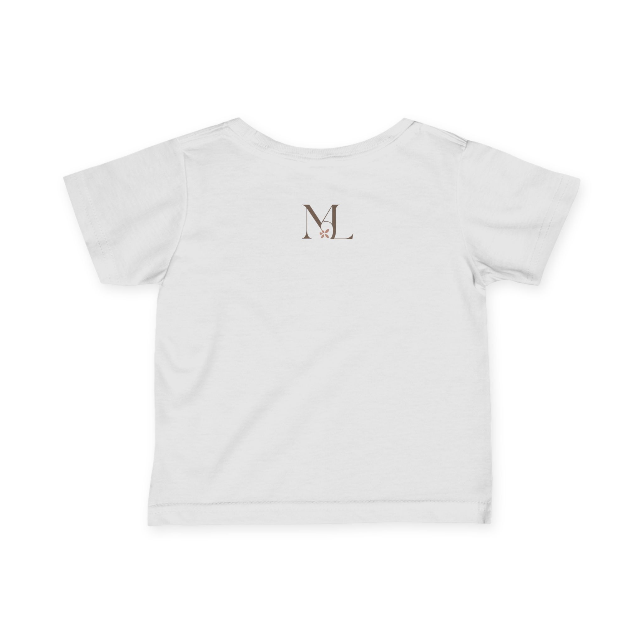 Infant Tee - Vintage Bunny Girl with Bouquet (Personalize Initial on Back) - Image 2