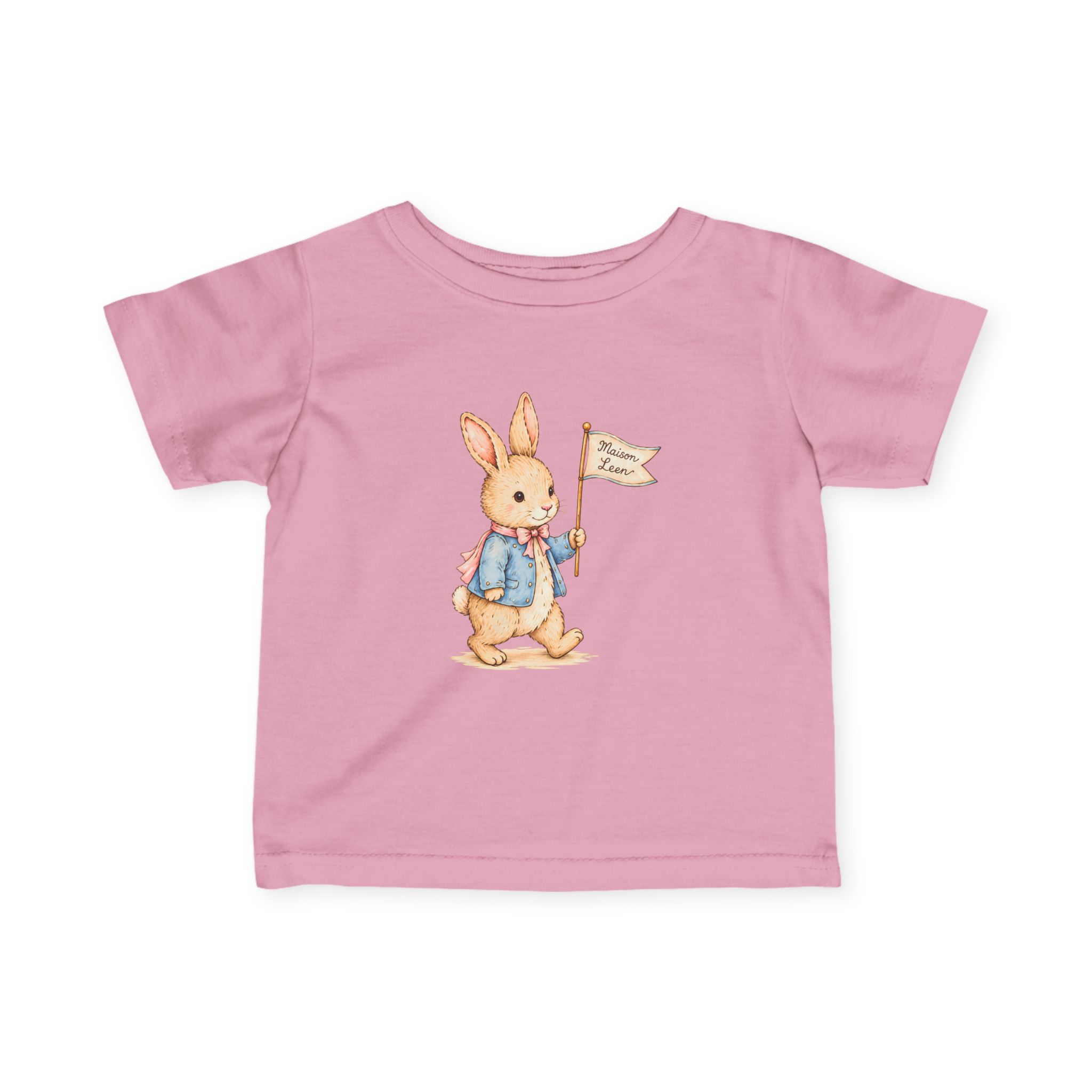 Infant Tee — Watercolor Peter Rabbit with ‘Love You’ Flag (Baby Shower Gift) - Image 9